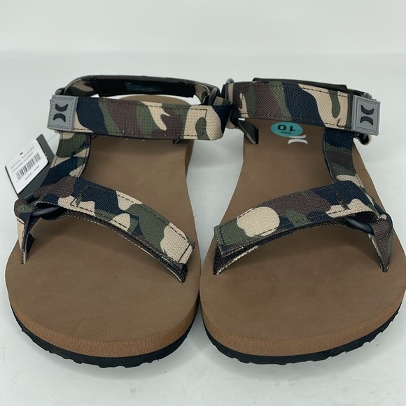NWT Hurley Sandals Mens 10M Raleigh Strappy Camo Open Toe Comfort Low Top Casual - Picture 3 of 10